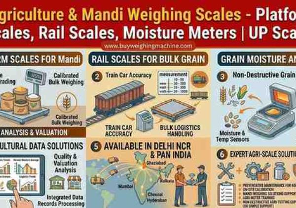 Agriculture & Mandi Weighing Scales: Platform Scales, Rail Scales, Moisture Meters | UP Scales Delhi NCR